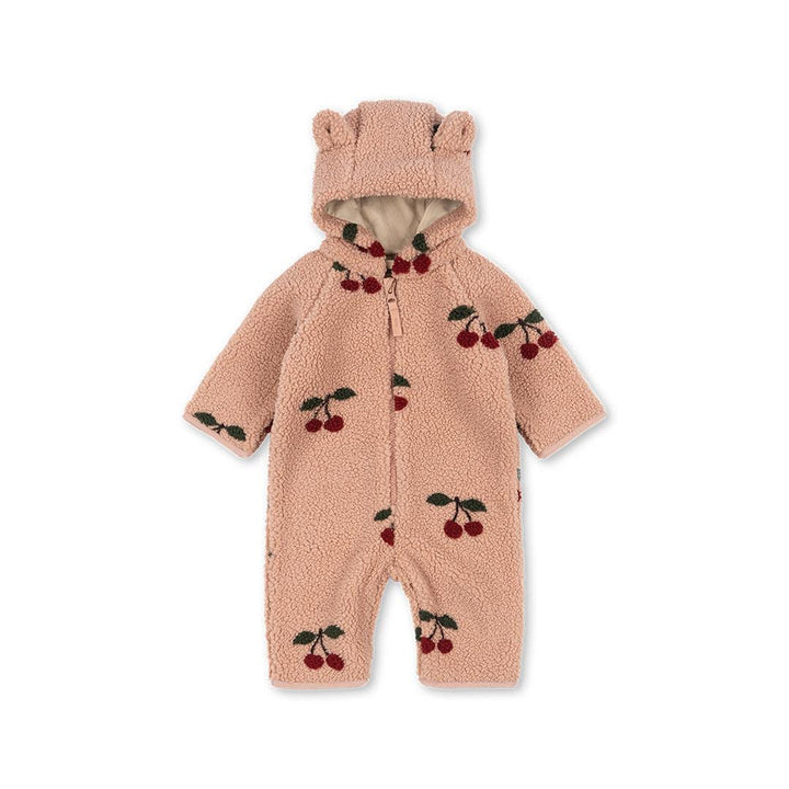 Konges Slojd Jody Teddy Onesie - Ma Grande Cerise Blush-Pramsuits-Ma Grande Cerise Blush-3m | Natural Baby Shower