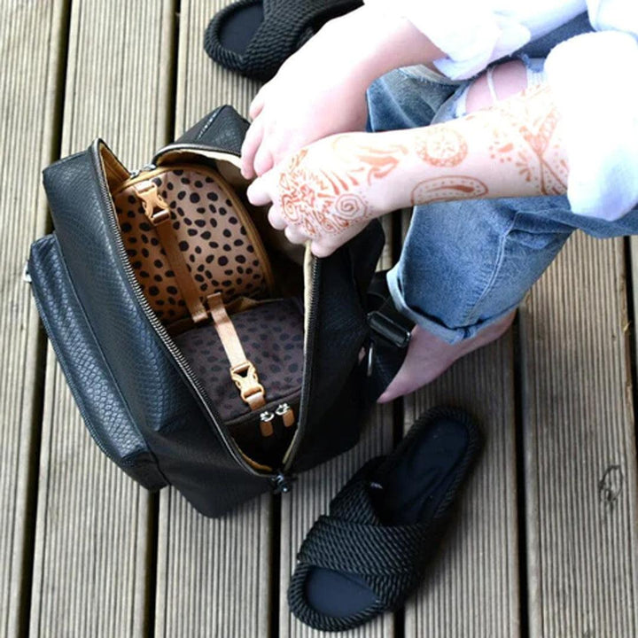 PacaPod Hartland Backpack Changing Bag - Ebony - Crocodile-Changing Bags-Ebony Crocodile- | Natural Baby Shower