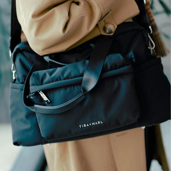 Tiba + Marl Phoenix Holdall Eco Nylon - Black-Changing Bags-Black- | Natural Baby Shower