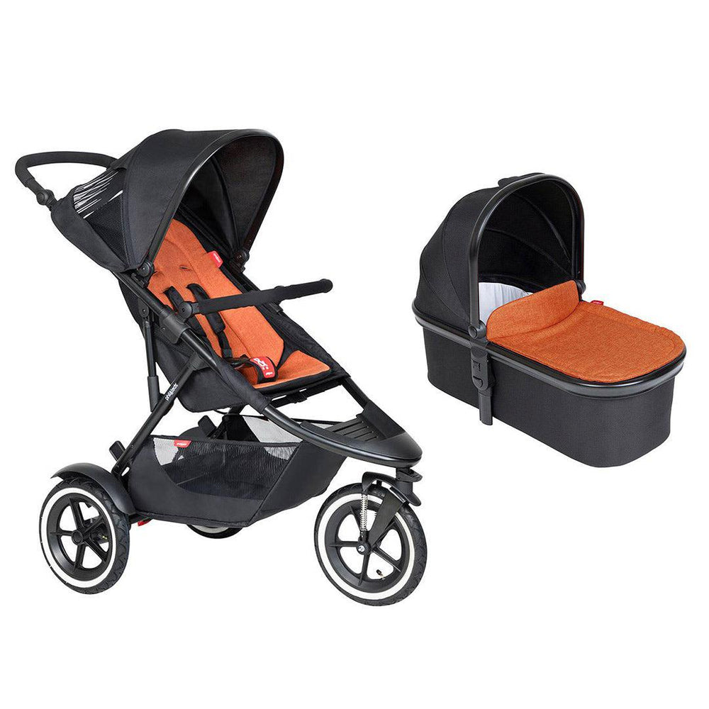 Phil & Teds Sport Pushchair - Rust-Strollers-Rust-With Carrycot | Natural Baby Shower