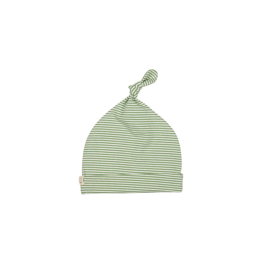 Pigeon Organics Fine Stripe Knotted Hat - Green-Hats-Green-0-5m | Natural Baby Shower