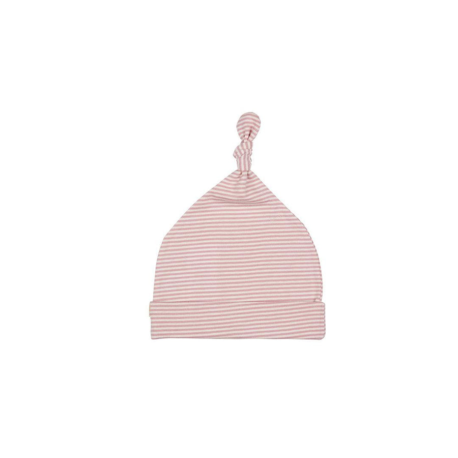 Pigeon Organics Fine Stripe Knotted Hat - Pink-Hats-Pink-0-5m | Natural Baby Shower