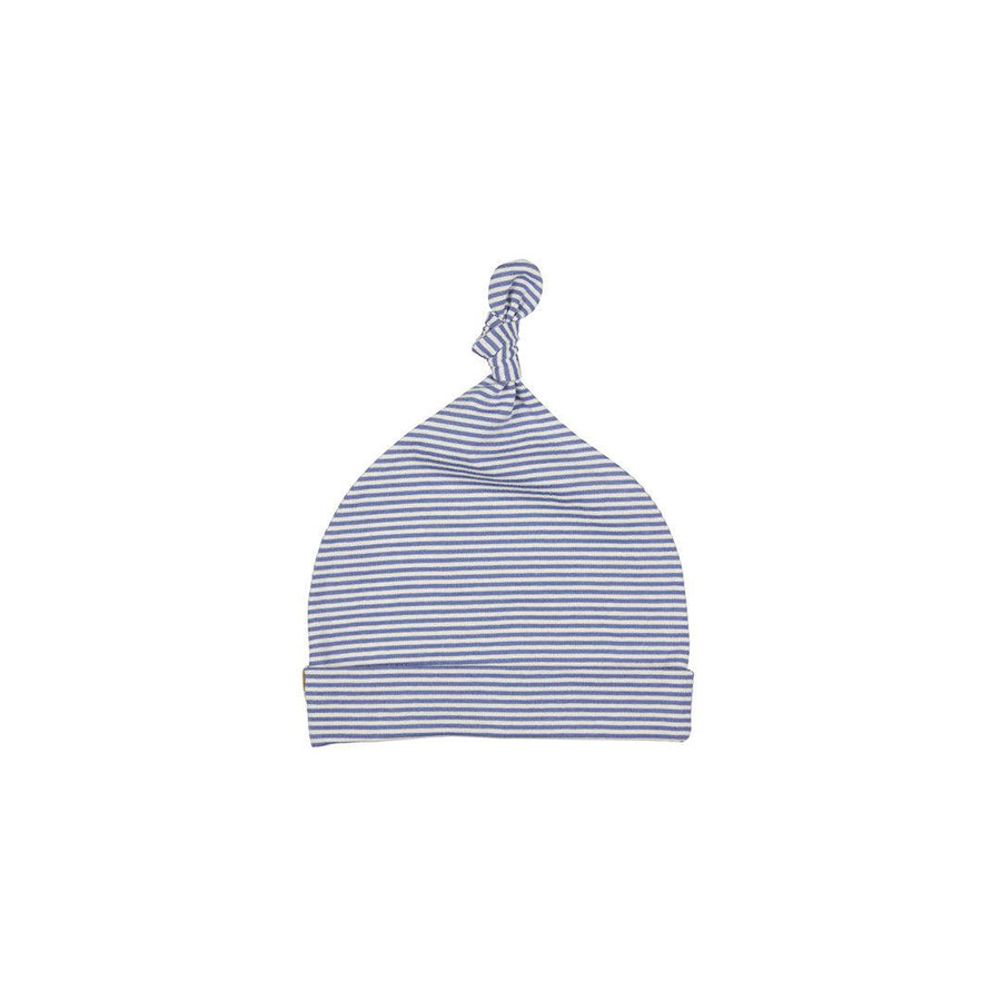 Pigeon Organics Fine Stripe Knotted Hat - Summer Blue-Hats-Summer Blue-0-5m | Natural Baby Shower
