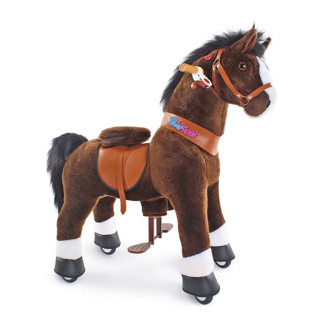 PonyCycle Ride on Pony Toy - Chocolate Brown & White