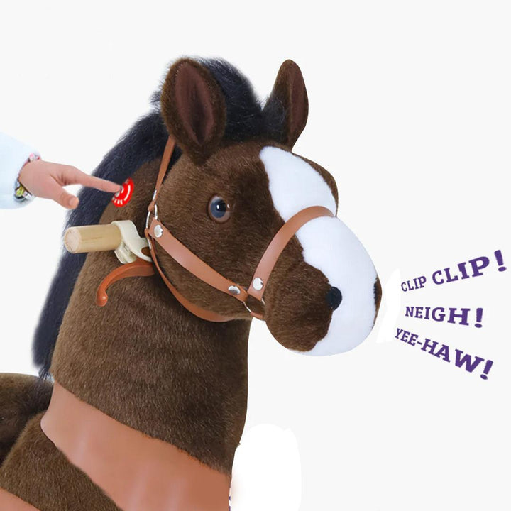 PonyCycle Ride on Pony Toy - Chocolate Brown & White
