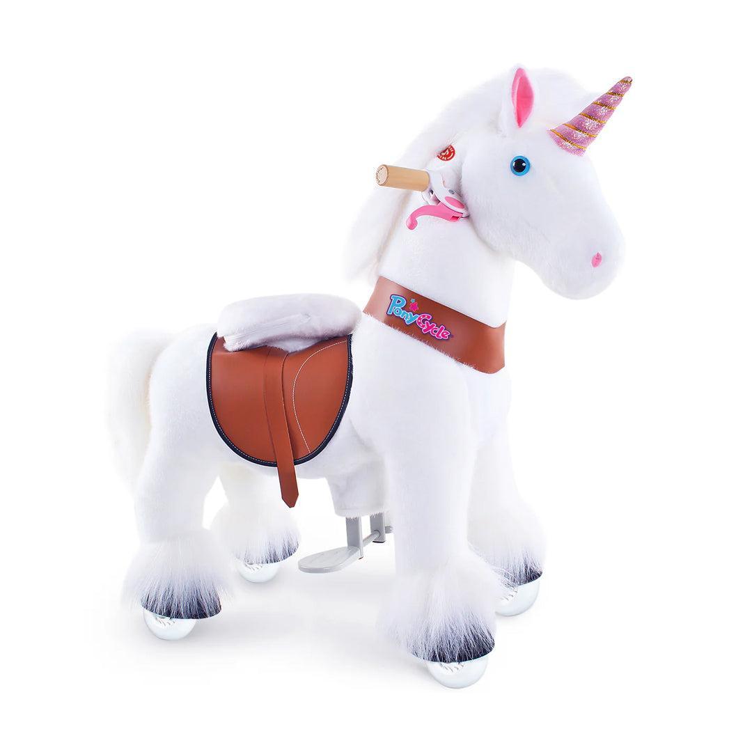 PonyCycle Ride on Pony Toy - White Unicorn