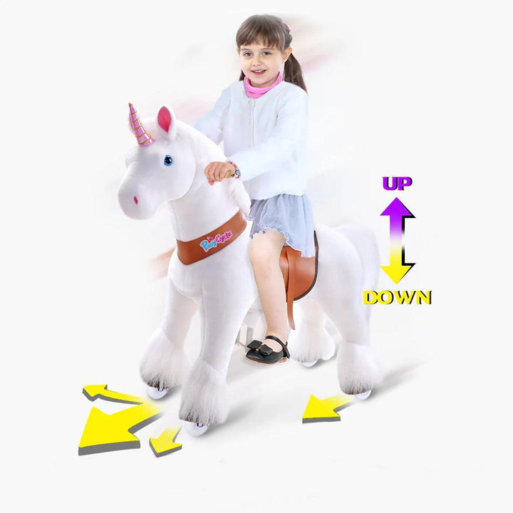 PonyCycle Ride on Pony Toy - White Unicorn