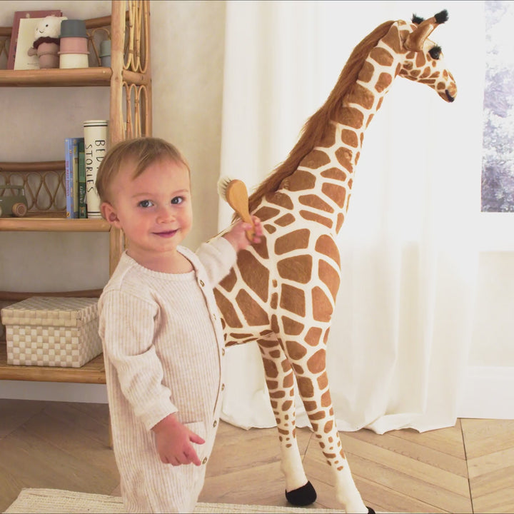 CuddleCo Medium Standing Giraffe Stuffed Animal - Natural