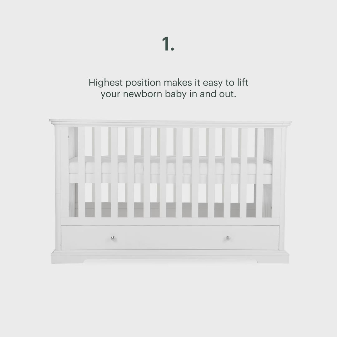 CuddleCo Beaumont Cot Bed - Low - White