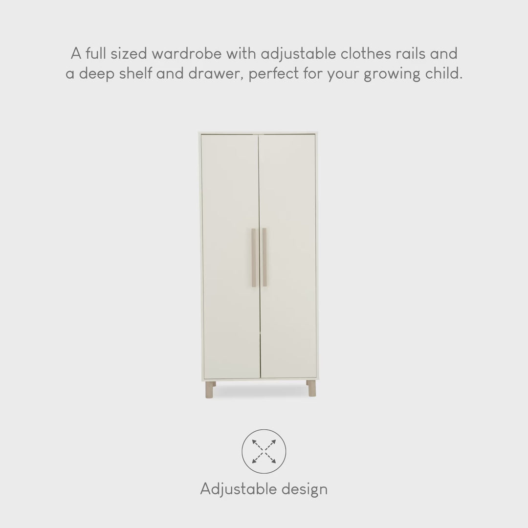 CuddleCo Harper Nursery Wardrobe - Cream & Ash