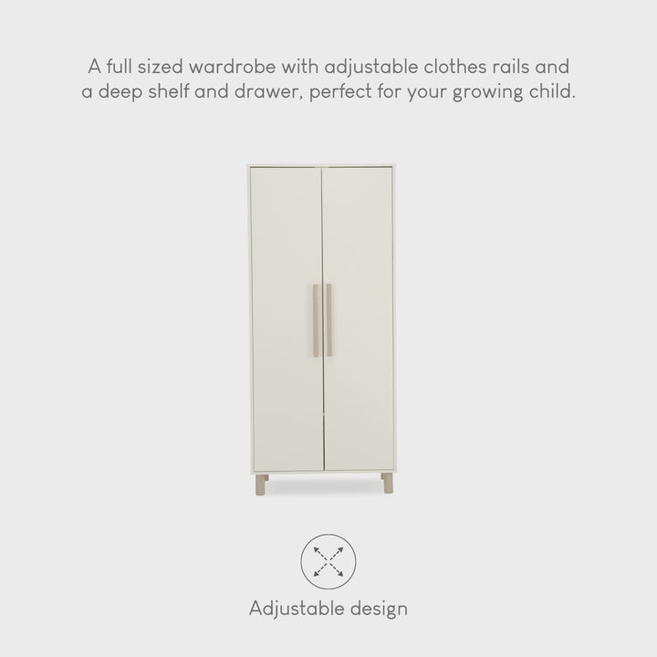 CuddleCo Harper Nursery Wardrobe - Cream & Ash
