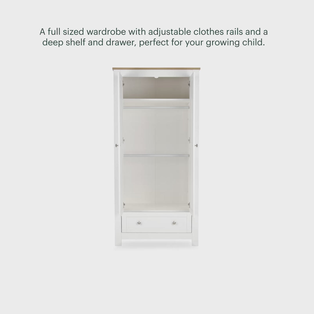 CuddleCo Burford Wardrobe - White/Oak
