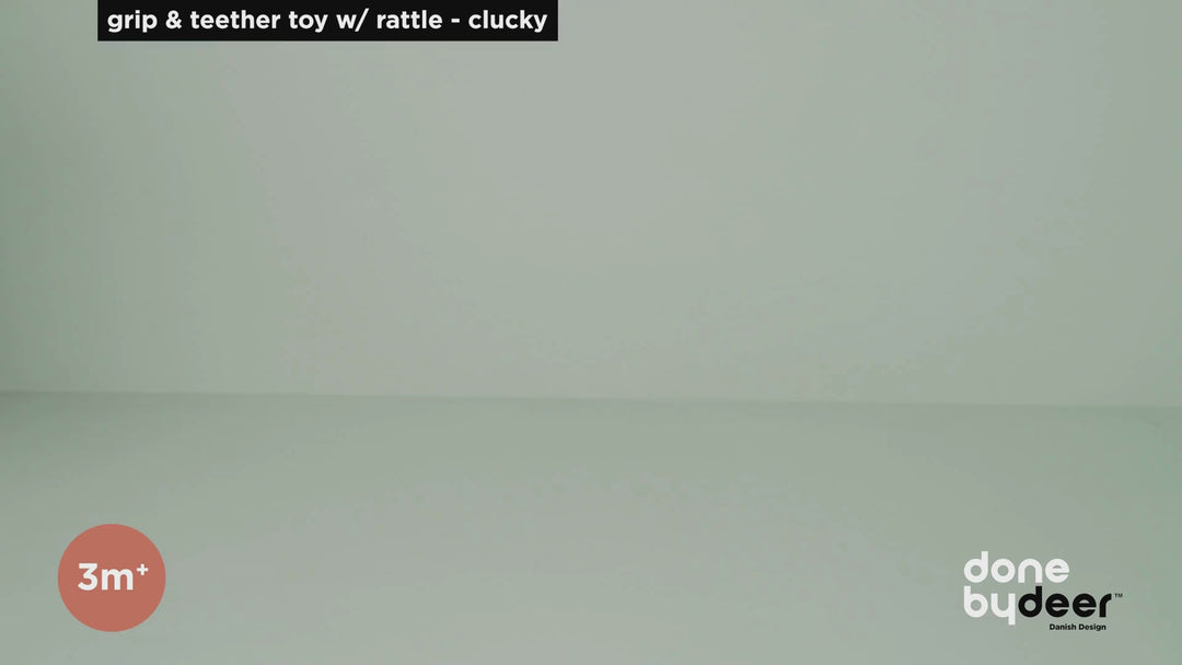 Done by Deer Grip and Teether Toy with Rattle Clucky - Beige