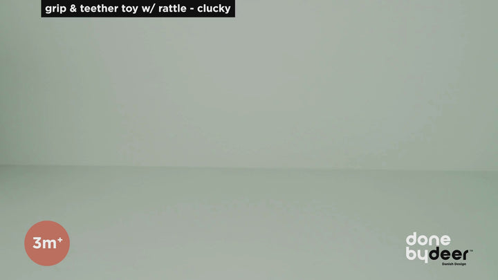 Done by Deer Grip and Teether Toy with Rattle Clucky - Beige