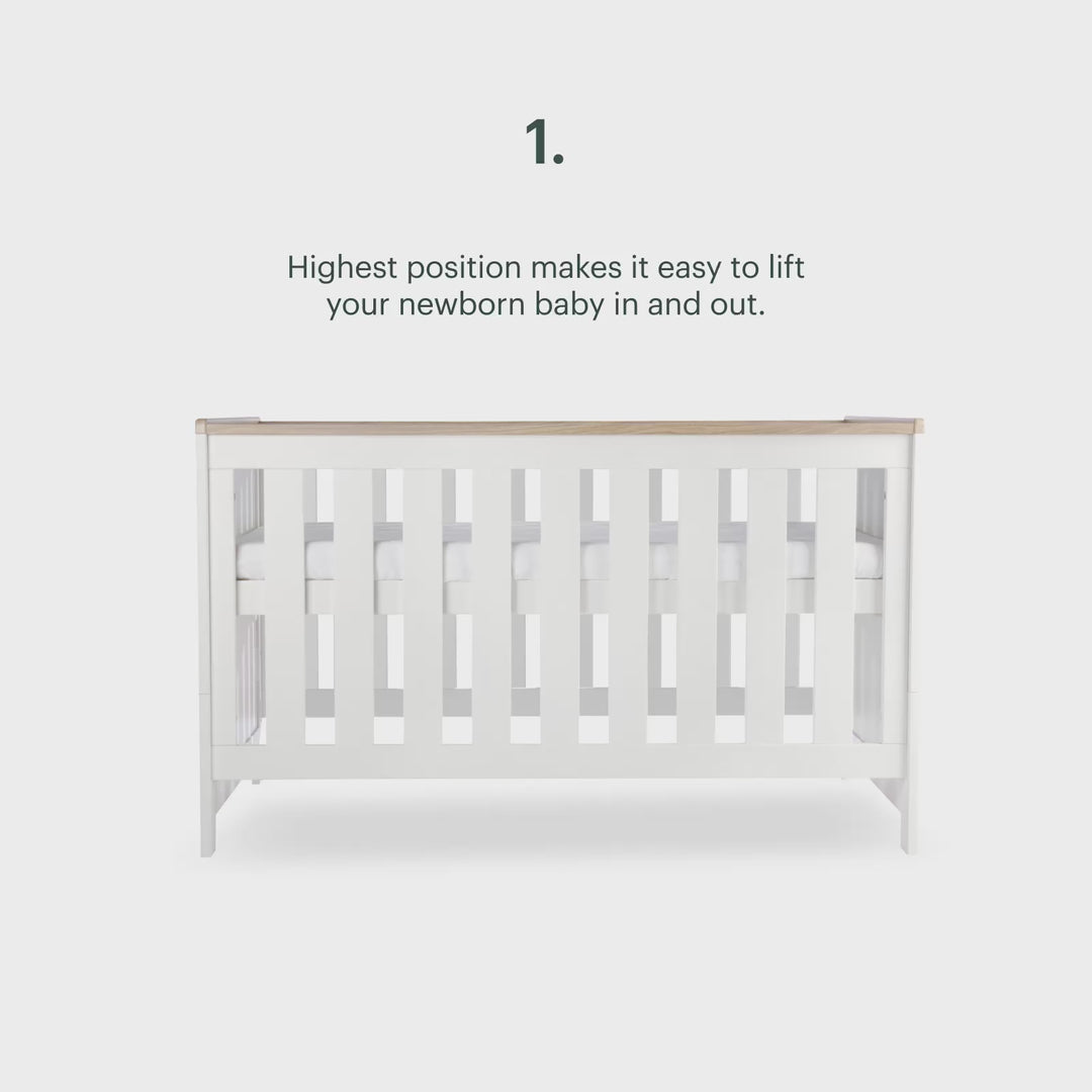 CuddleCo Burford Cot Bed - White/Oak