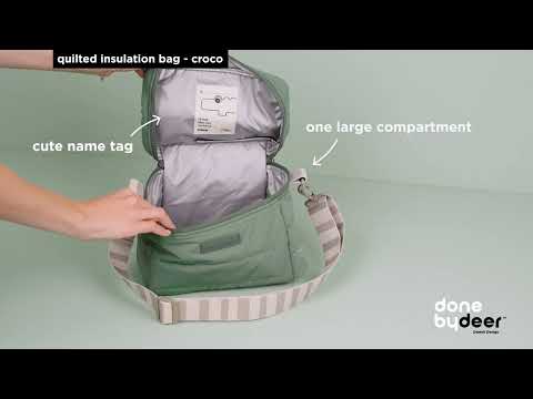 Done by Deer Quilted Insulated Bag - Croco Green