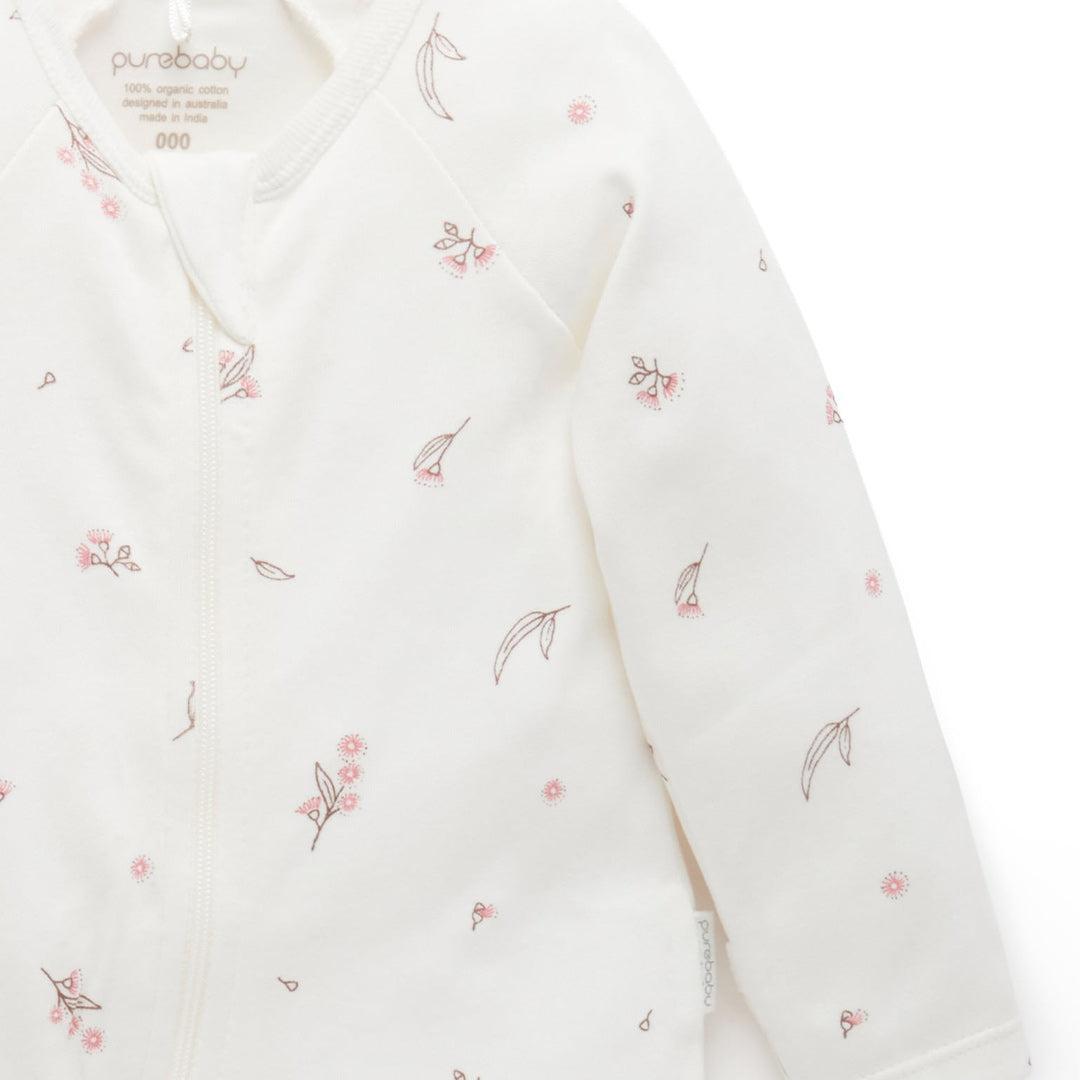 Purebaby 2 Pack Zip Sleepsuit - Pale Pink Blossom Pack-Sleepsuits-Pale Pink Blossom Pack-NB | Natural Baby Shower
