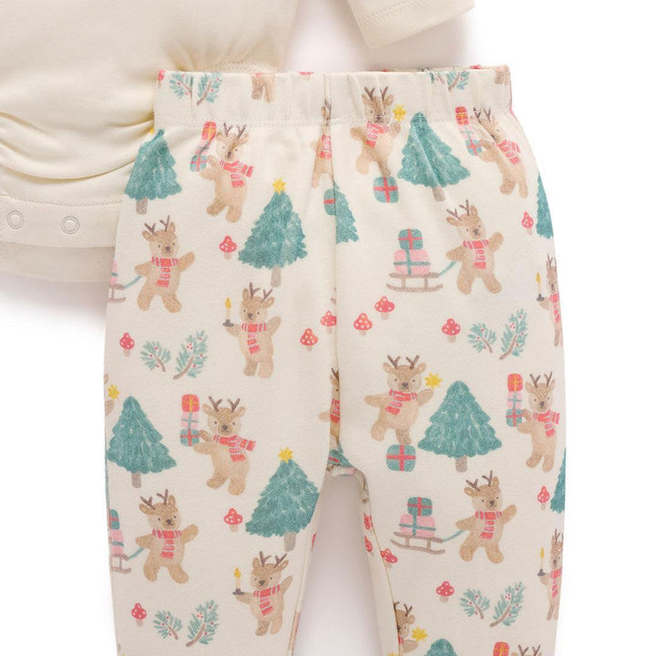 Purebaby 3pc Christmas Outfit - Deer Christmas Print-Clothing Sets-Deer Christmas Print-NB | Natural Baby Shower