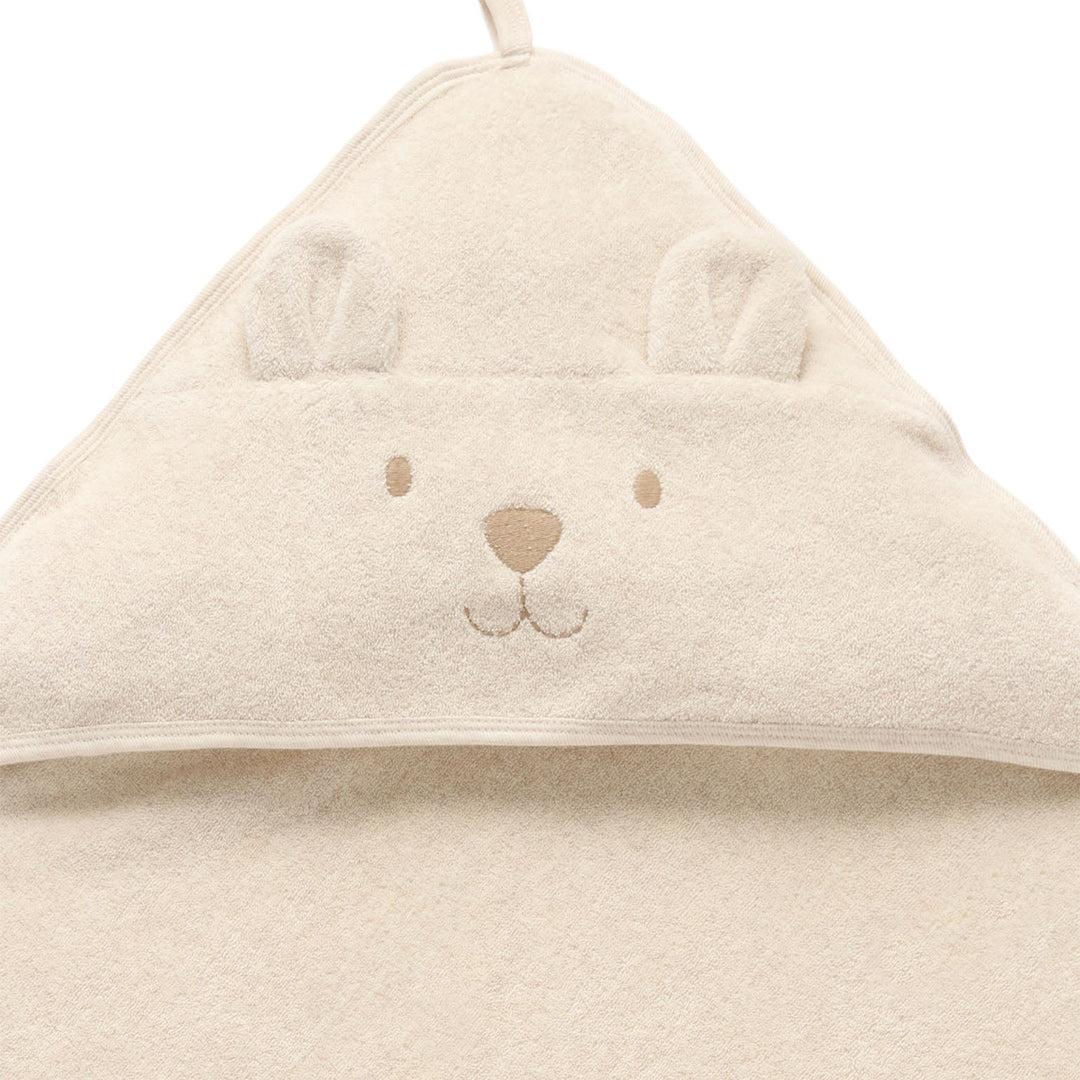 Purebaby Bear Hooded Towel - Wheat Melange-Bath Towels-Wheat Melange-One Size | Natural Baby Shower