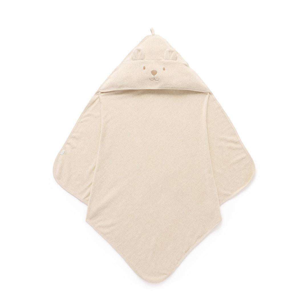 Purebaby Bear Hooded Towel - Wheat Melange-Bath Towels-Wheat Melange-One Size | Natural Baby Shower