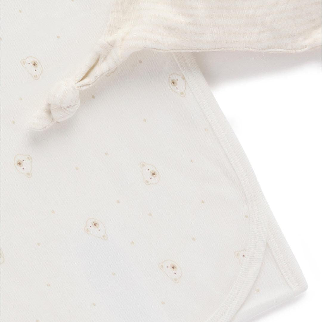 Purebaby Bunny Comforter & Swaddle Set - Vanilla Bear-Comforters-Vanilla Bear-One Size | Natural Baby Shower