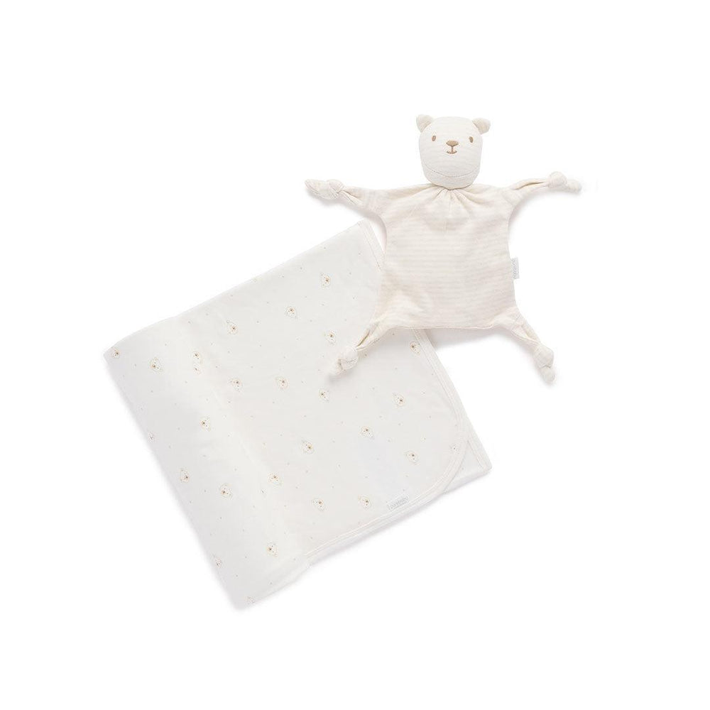 Purebaby Bunny Comforter & Swaddle Set - Vanilla Bear-Comforters-Vanilla Bear-One Size | Natural Baby Shower