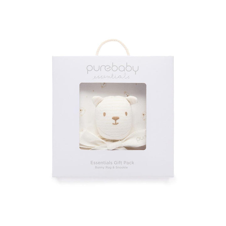 Purebaby Bunny Comforter & Swaddle Set - Vanilla Bear-Comforters-Vanilla Bear-One Size | Natural Baby Shower