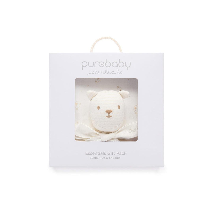 Purebaby Bunny Comforter & Swaddle Set - Vanilla Bear-Comforters-Vanilla Bear-One Size | Natural Baby Shower