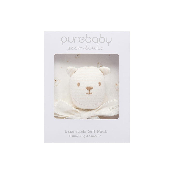Purebaby Bunny Comforter & Swaddle Set - Vanilla Bear-Comforters-Vanilla Bear-One Size | Natural Baby Shower