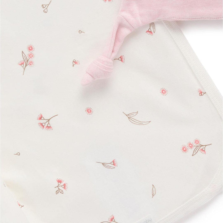 Purebaby Bunny Comforter & Swaddle Set - Vanilla Blossom-Comforters-Vanilla Blossom-One Size | Natural Baby Shower