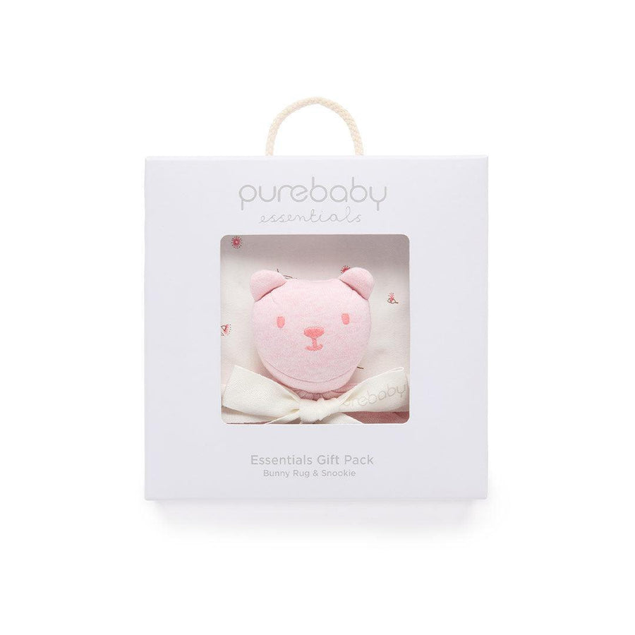 Purebaby Bunny Comforter & Swaddle Set - Vanilla Blossom-Comforters-Vanilla Blossom-One Size | Natural Baby Shower