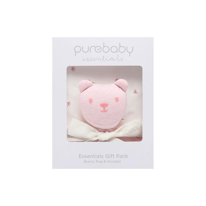 Purebaby Bunny Comforter & Swaddle Set - Vanilla Blossom-Comforters-Vanilla Blossom-One Size | Natural Baby Shower