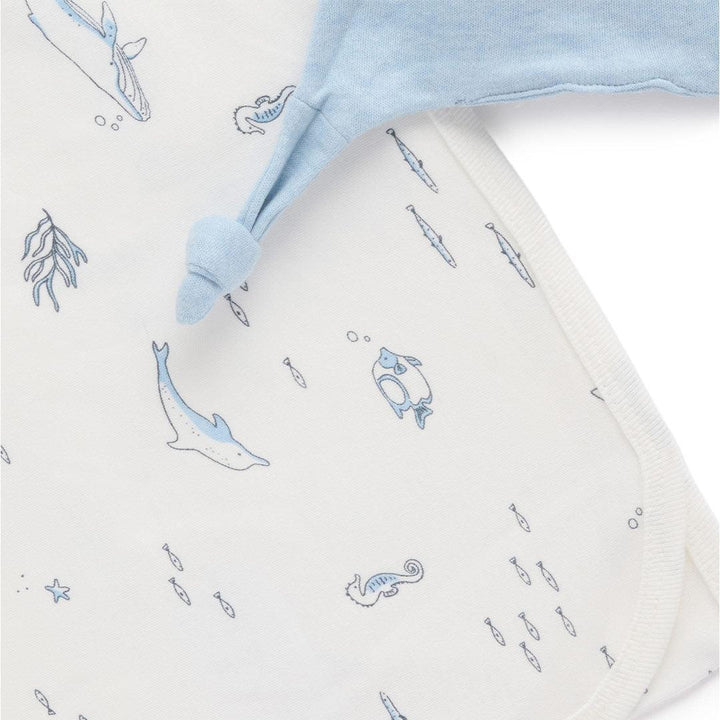Purebaby Bunny Comforter & Swaddle Set - Vanilla Nautical-Comforters-Vanilla Nautical-One Size | Natural Baby Shower