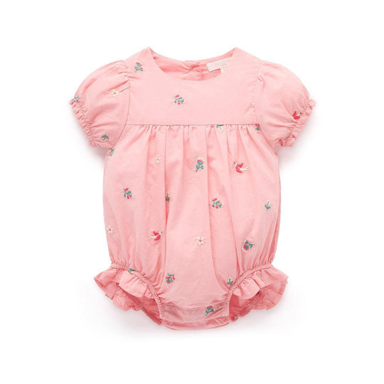 Purebaby Embroidered Bodysuit - Swallow Broderie-Bodysuits-Swallow Broderie-0-3m | Natural Baby Shower