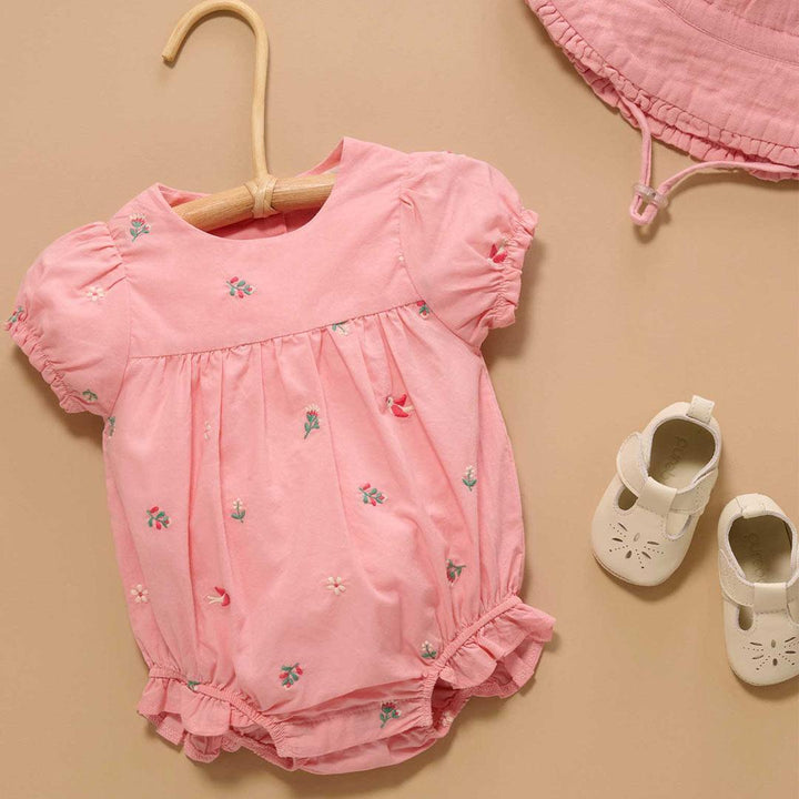 Purebaby Embroidered Bodysuit - Swallow Broderie-Bodysuits-Swallow Broderie-0-3m | Natural Baby Shower