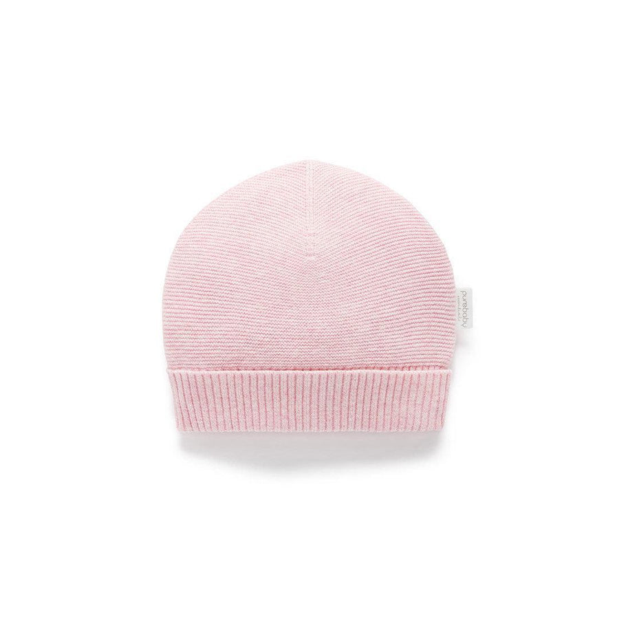 Purebaby Knit Baby Hat - Pink Melange-Hats-Pink Melange-NB | Natural Baby Shower