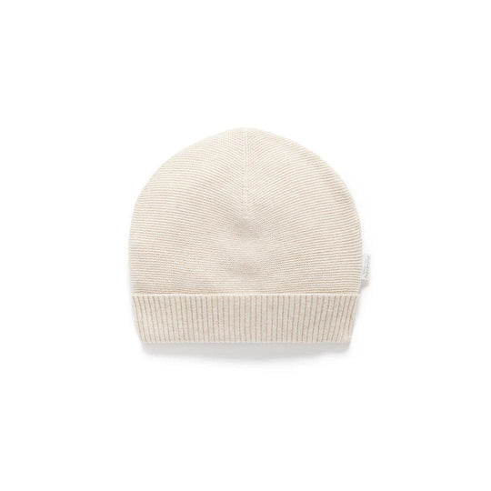 Purebaby Knit Baby Hat - White-Hats-White-NB | Natural Baby Shower
