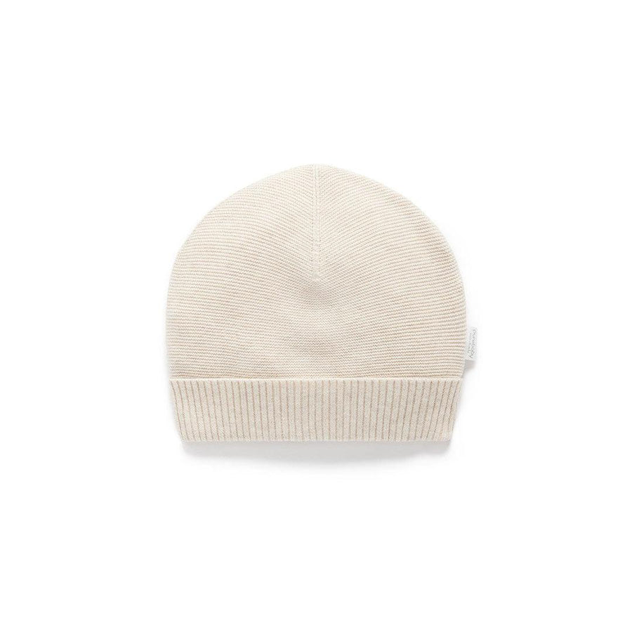 Purebaby Knit Baby Hat - White-Hats-White-NB | Natural Baby Shower