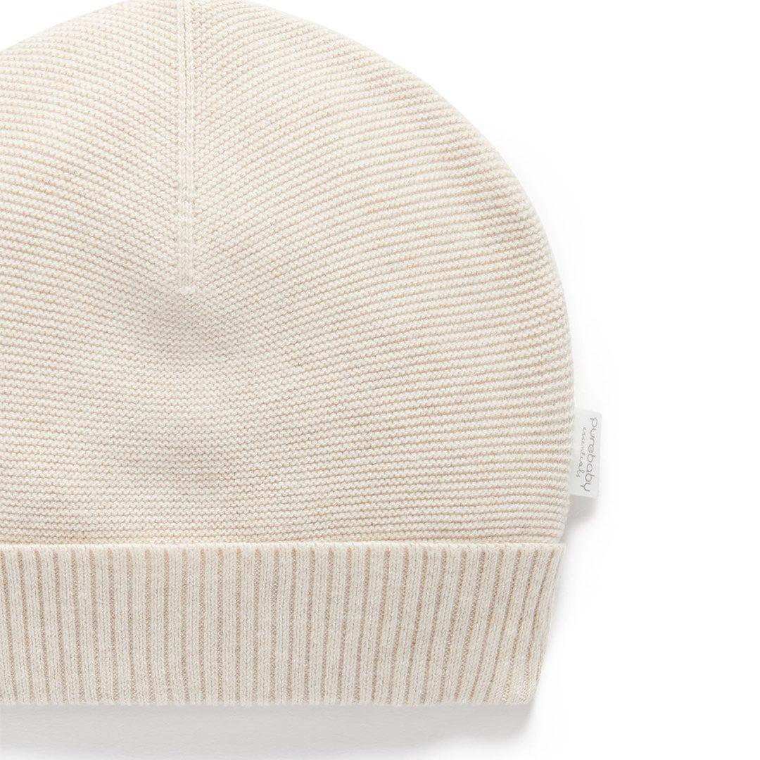 Purebaby Knit Baby Hat - White-Hats-White-NB | Natural Baby Shower