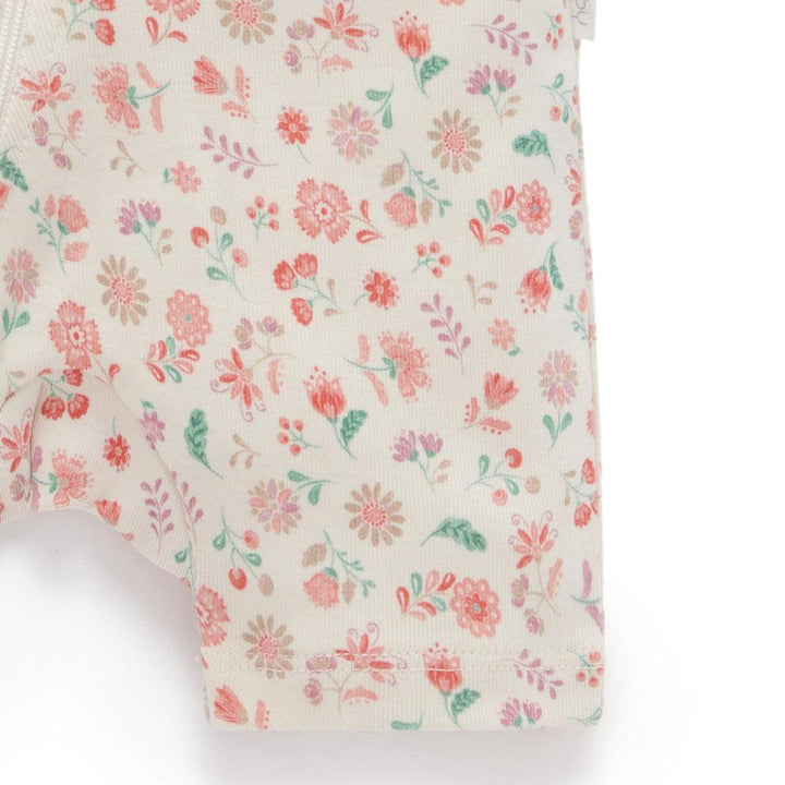 Purebaby 2 Pack Short Sleeved Digital Growsuit - Emilia Print-Sleepsuits-Emilia Print-0-3m | Natural Baby Shower
