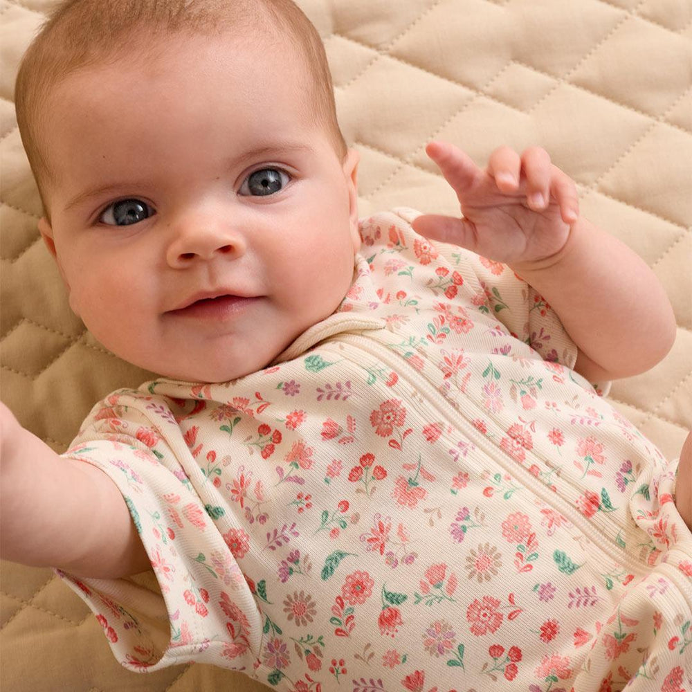 Purebaby 2 Pack Short Sleeved Digital Growsuit - Emilia Print-Sleepsuits-Emilia Print-0-3m | Natural Baby Shower