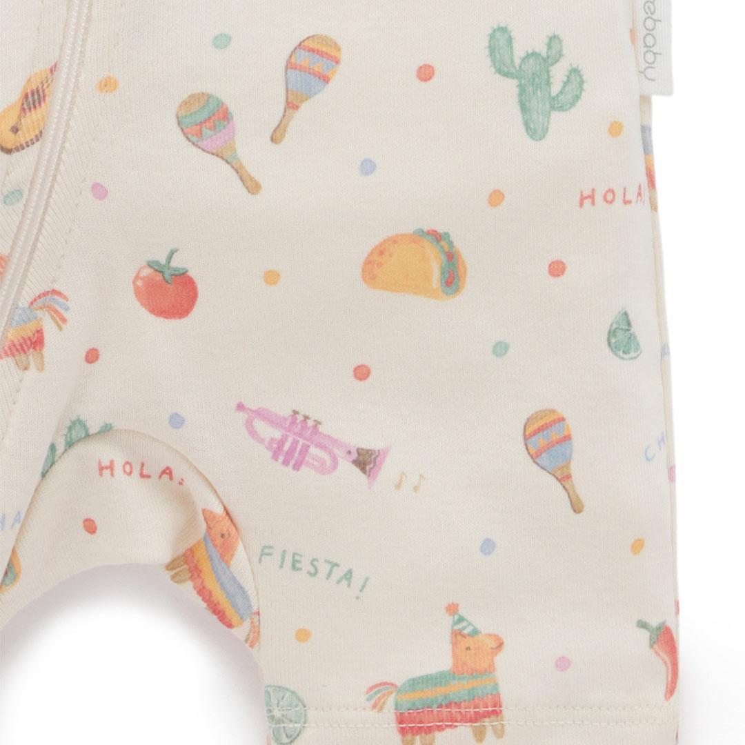 Purebaby 2 Pack Short Sleeved Digital Growsuit - Pinata Print-Sleepsuits-Pinata Print-0-3m | Natural Baby Shower