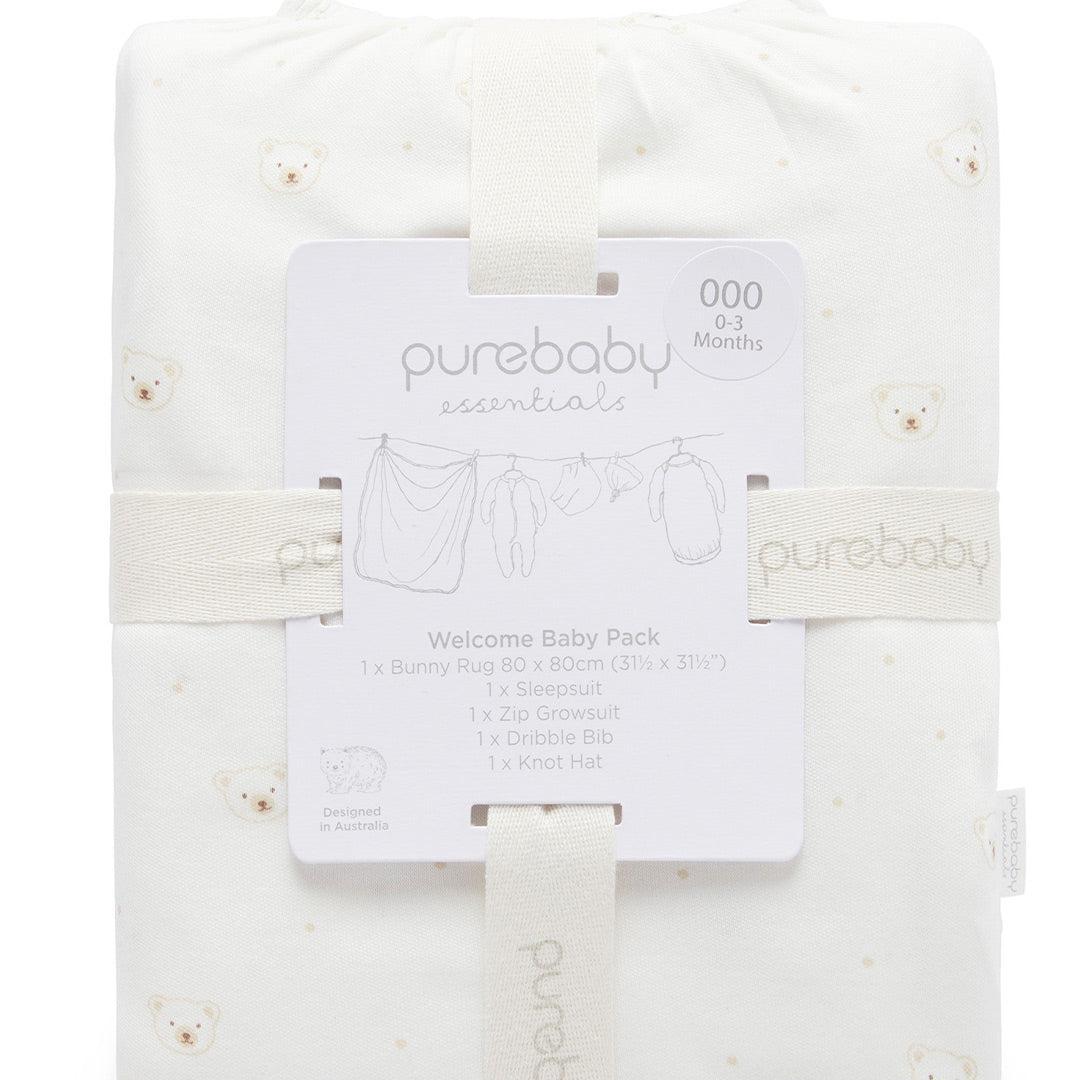 Purebaby Welcome Baby Gift Set - Vanilla Bear-Clothing Sets-Vanilla Bear-NB | Natural Baby Shower
