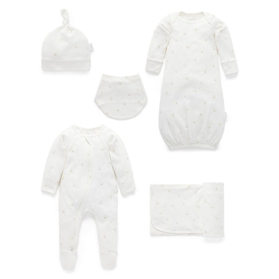 Purebaby Welcome Baby Gift Set - Vanilla Bear-Clothing Sets-Vanilla Bear-NB | Natural Baby Shower