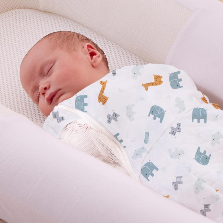 Purflo All Seasons Swaddle To Sleep Bag - 2.5 Tog - Animal Safari-Sleeping Bags-Animal Safari-0-4m | Natural Baby Shower