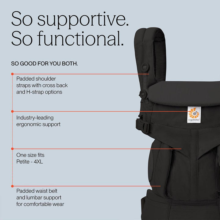 Ergobaby Omni Classic Cotton Baby Carrier - Pure Black-Baby Carriers- | Natural Baby Shower
