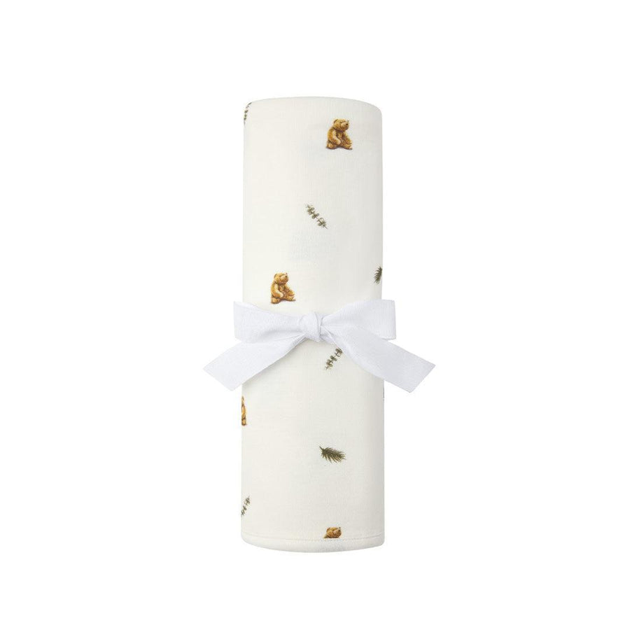 Rosa & Blue Baby Blanket - Brown Bear-Blankets-Brown Bear- | Natural Baby Shower