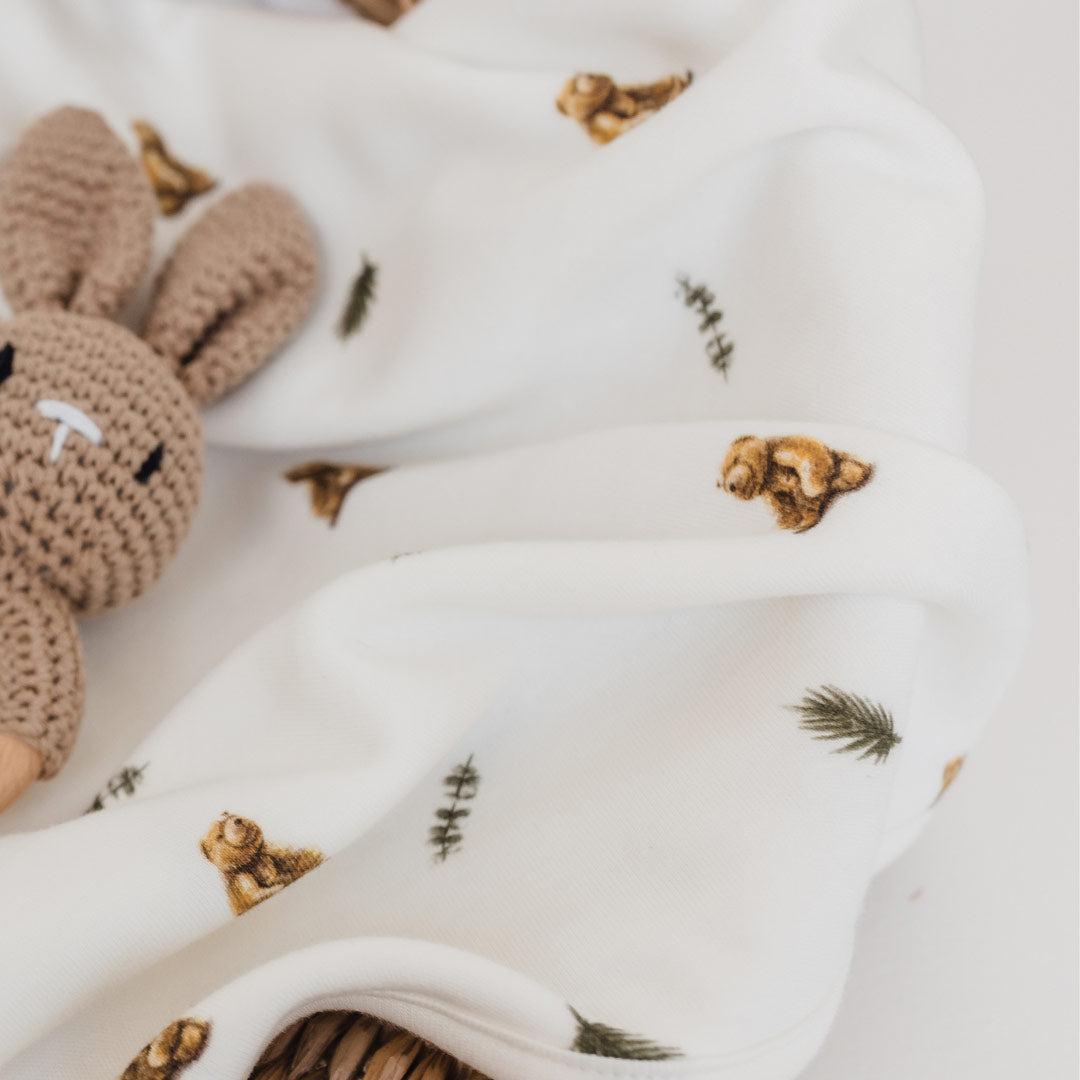 Rosa & Blue Baby Blanket - Brown Bear-Blankets-Brown Bear- | Natural Baby Shower