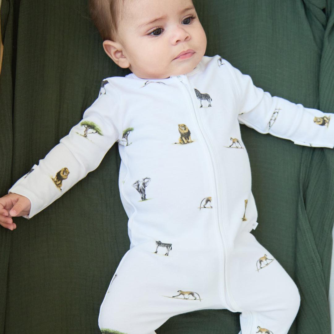 Rosa & Blue Sleepsuit - Safari-Sleepsuits-Safari-Newborn | Natural Baby Shower