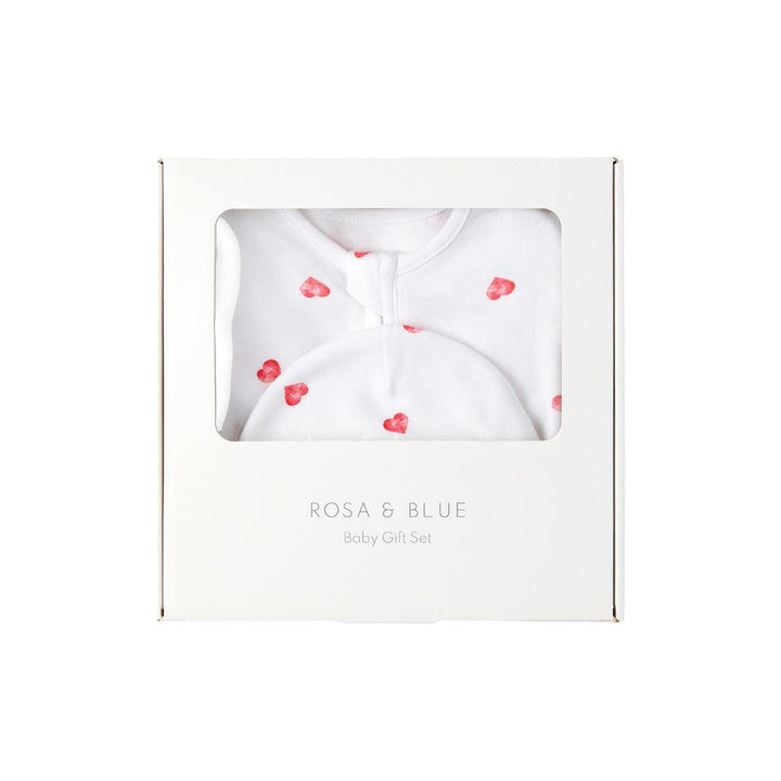 Rosa & Blue Baby Gift Set - Pink Heart-Mama Gift Sets-Pink Heart-0-3m | Natural Baby Shower